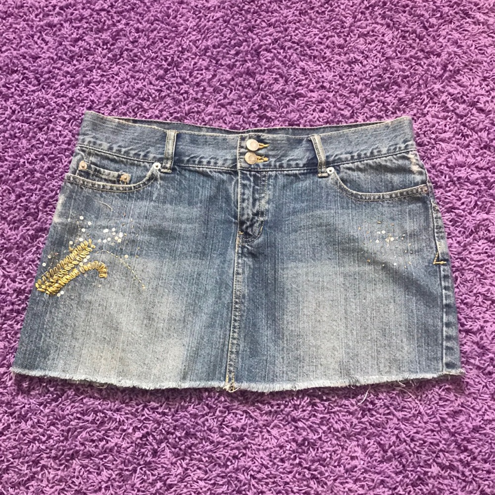 Denim mini skirt